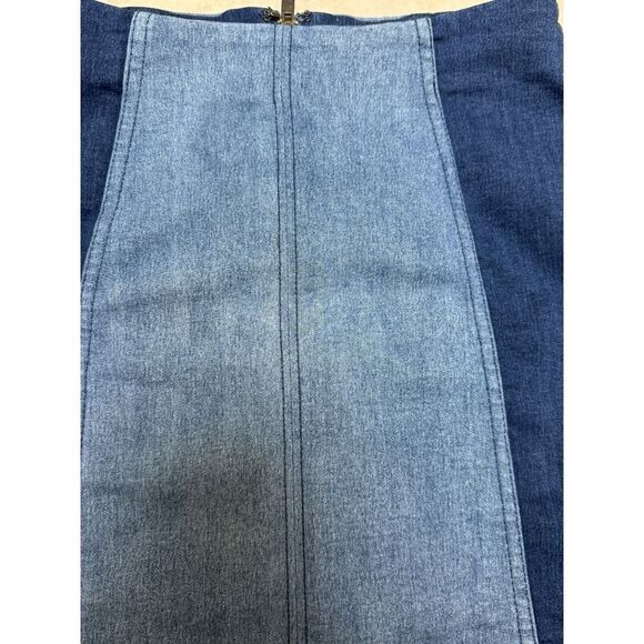 Free People Two Tone Multi Panel Stretch Denim Zip Back Mini Skirt.Womens. Sz 2 - Picture 5 of 10